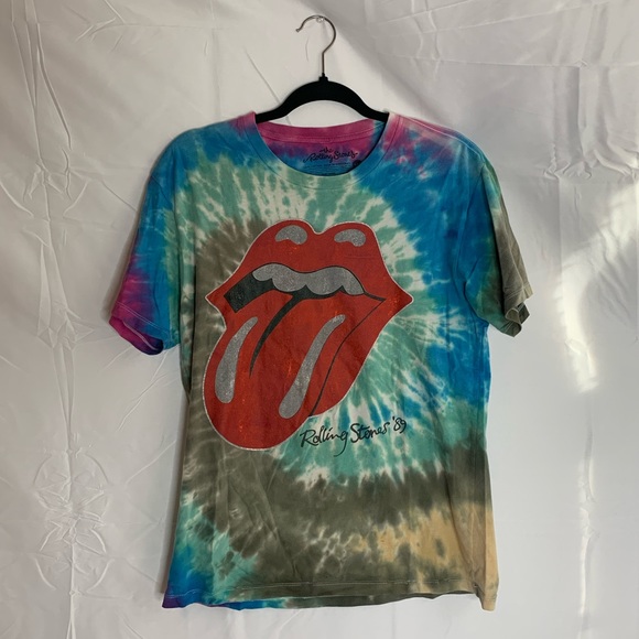 Rolling Stones ‘89 Tie Dye Classic Logo Shirt 100% cotton Made In Honduras Sz M - Picture 4 of 7